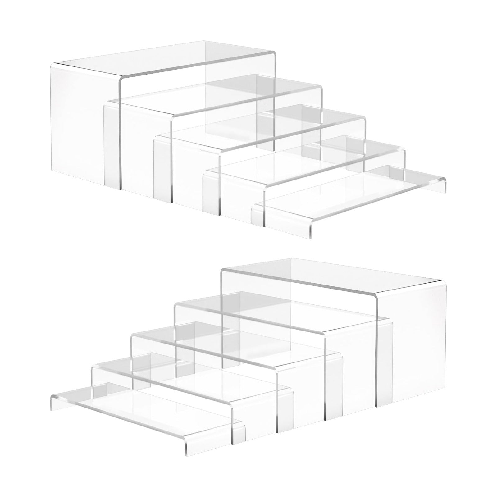 10 Pack Large Acrylic Display Stands, 2 Set(10”L~11”L~12”L) | Perfume Stand Organizer, Clear Cupcake Stand, Display