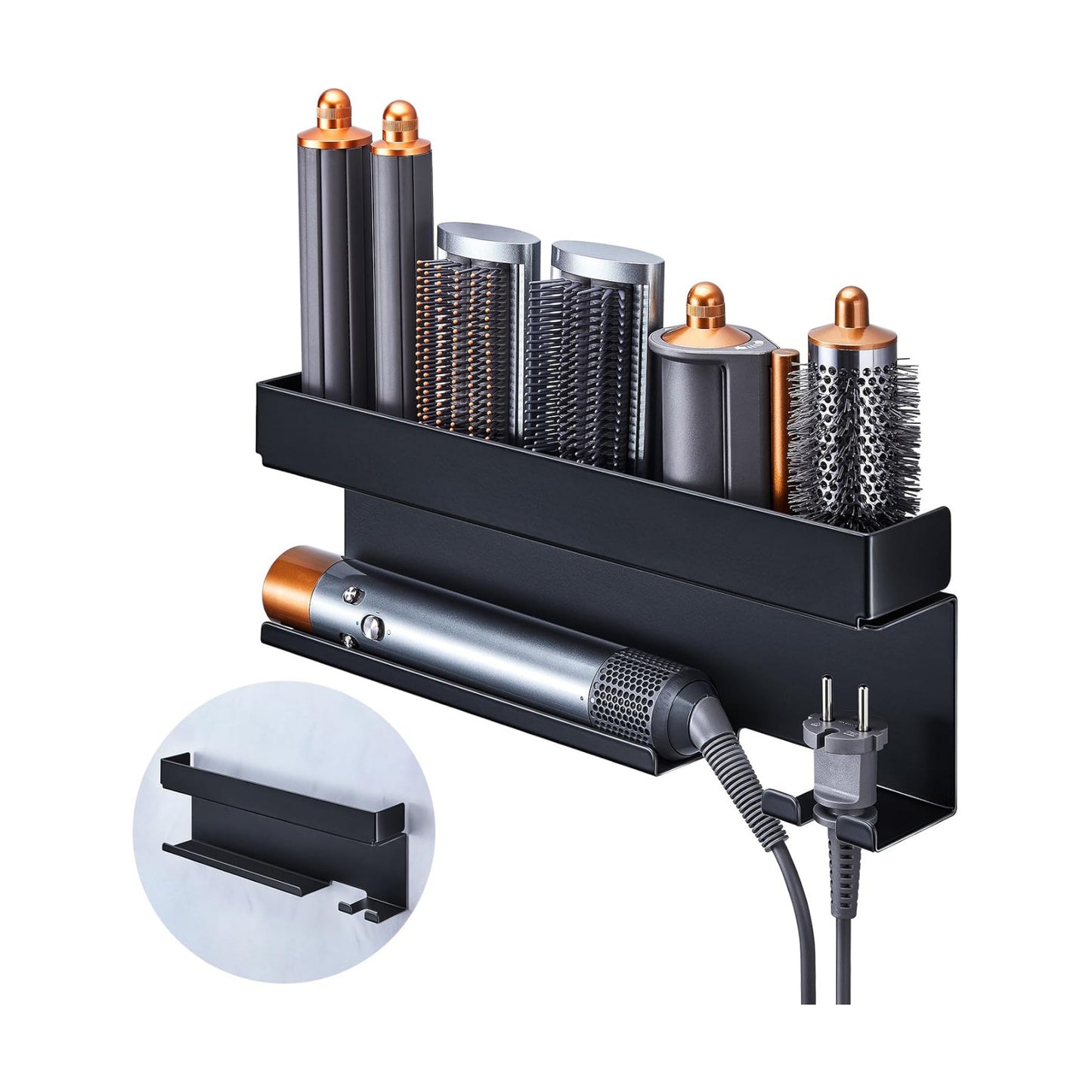 Storage Hair Dryer Holder for Curling Iron Accessories, Hair Tool Organizer Wall Mount, Curling Iron Holder Organizer