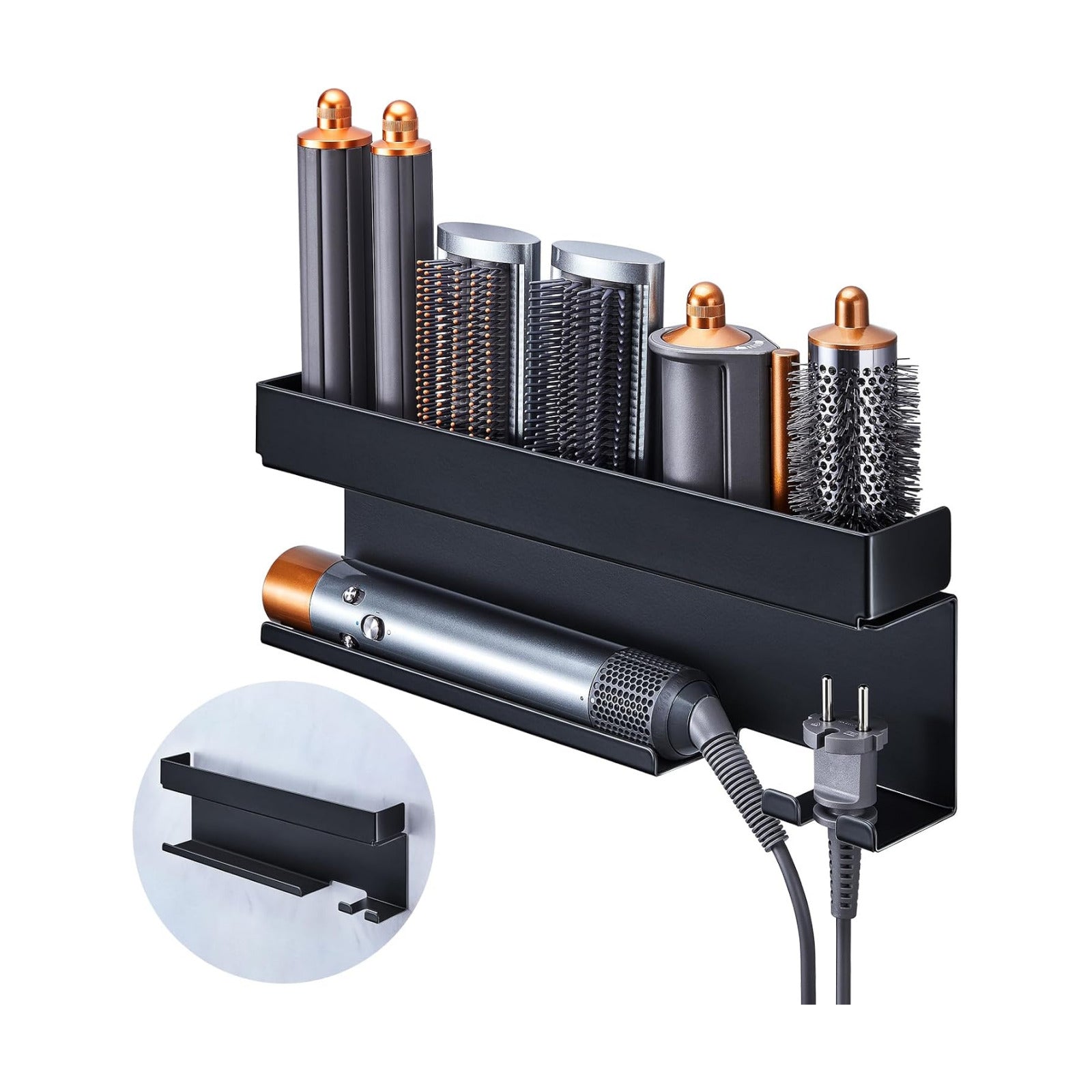 Storage Hair Dryer Holder for Curling Iron Accessories, Hair Tool Organizer Wall Mount, Curling Iron Holder Organizer