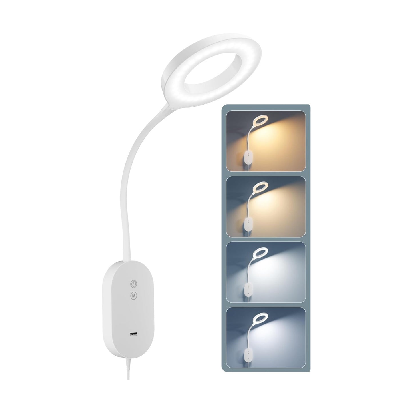 Wall Mounted Reading Light,Bed Headboard Lamp with 10W USB Output Fast, Wall Reading Lamps with 4 Color Modes & 5
