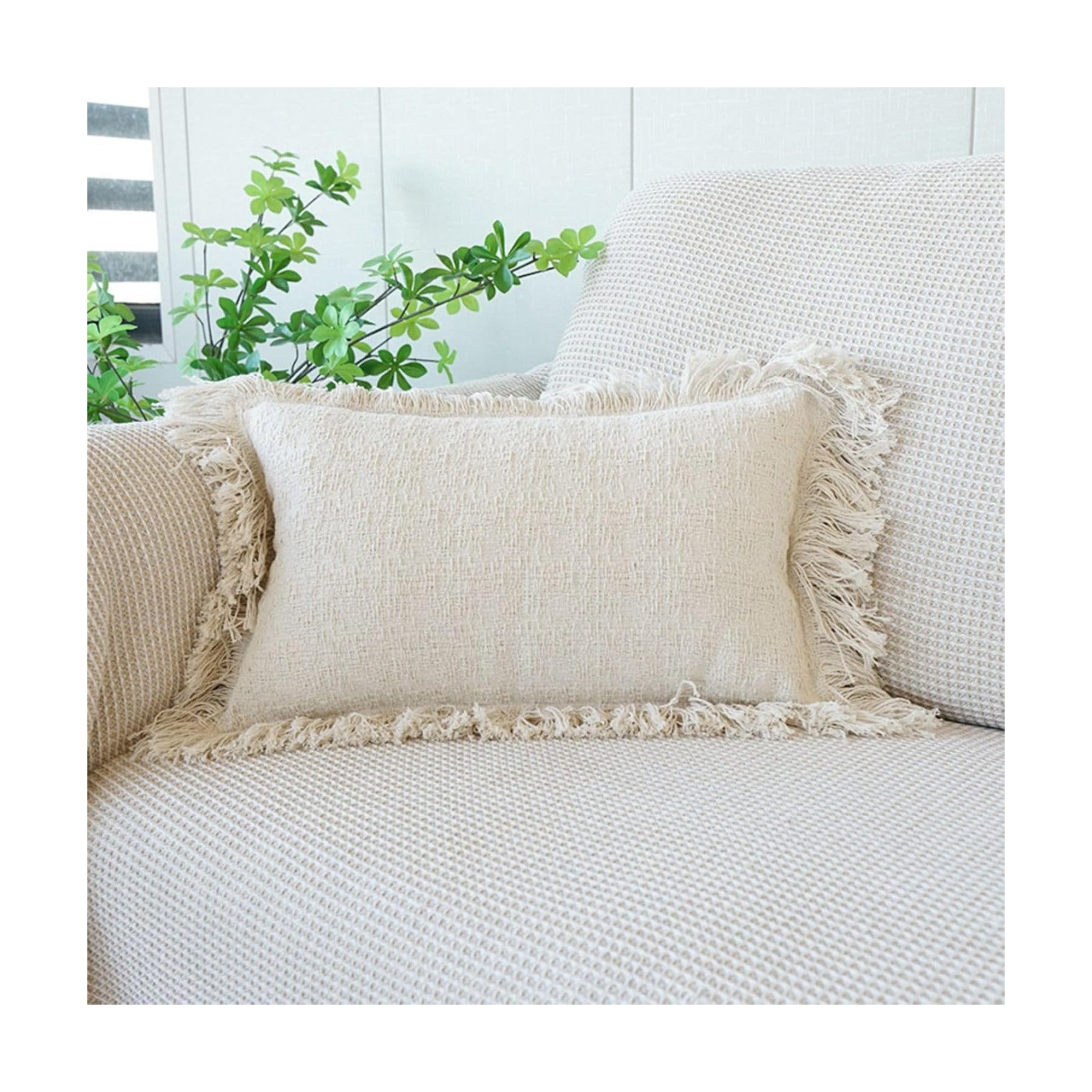 Fringe Tassels Super Soft Bed Pillow Shams Farmhouse / 12 x 20 / Throw Pillow Covers / Pattern D