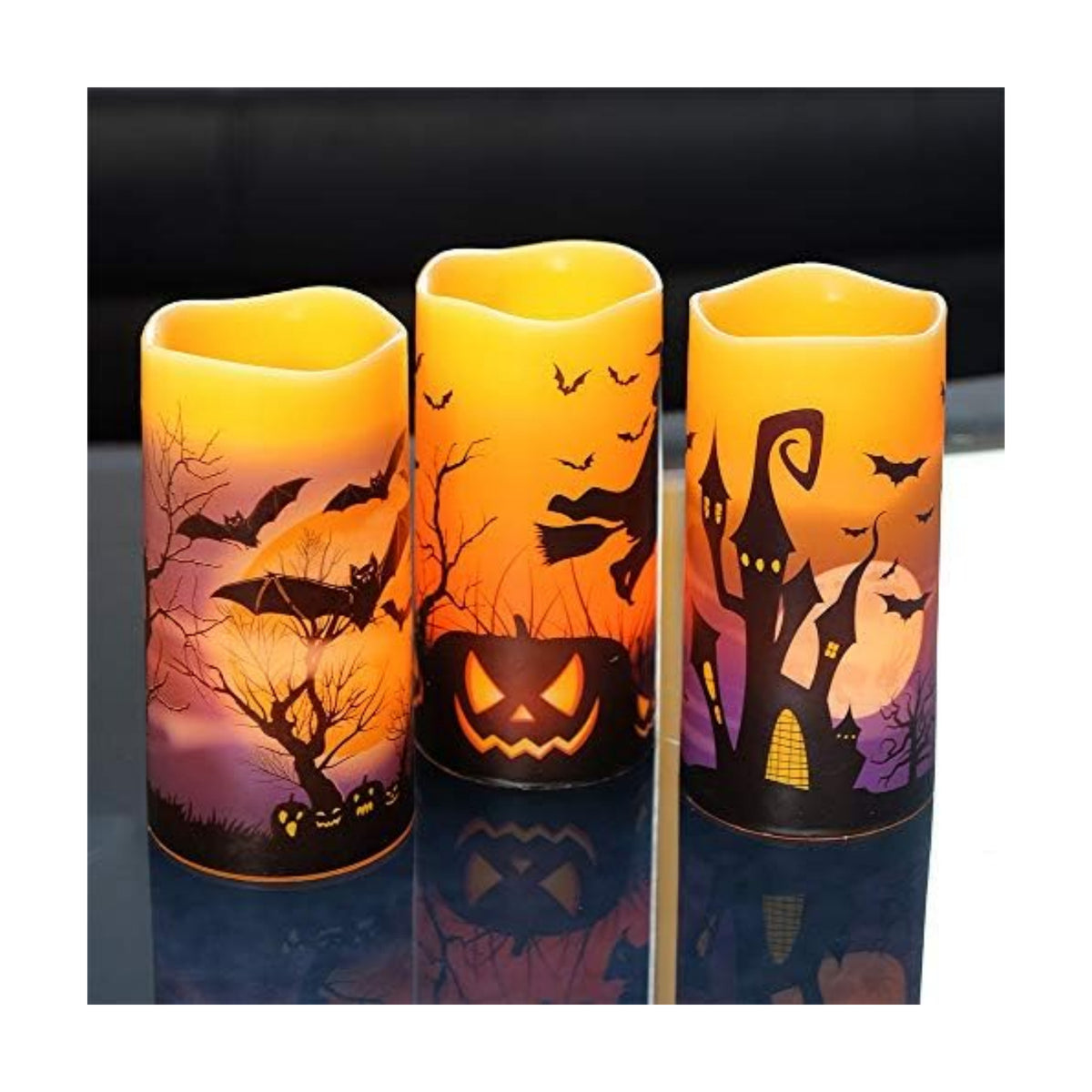 Wondise Halloween Flameless Flickering Candles with 6H Timer