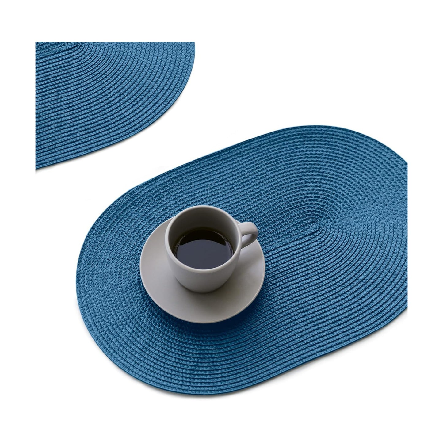 FunWheat Oval Braided Placemats Set of 8 Table Mats for Dining Tables Washable Heat Resistant Place Mats for Indoor