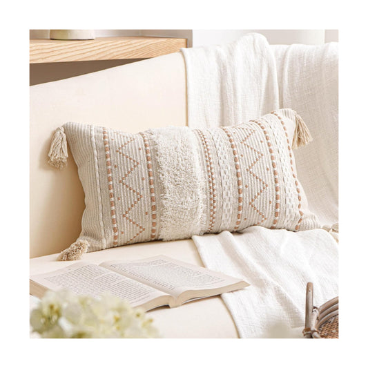 Lumbar Pillow Cover / 20 x 12 / Beige