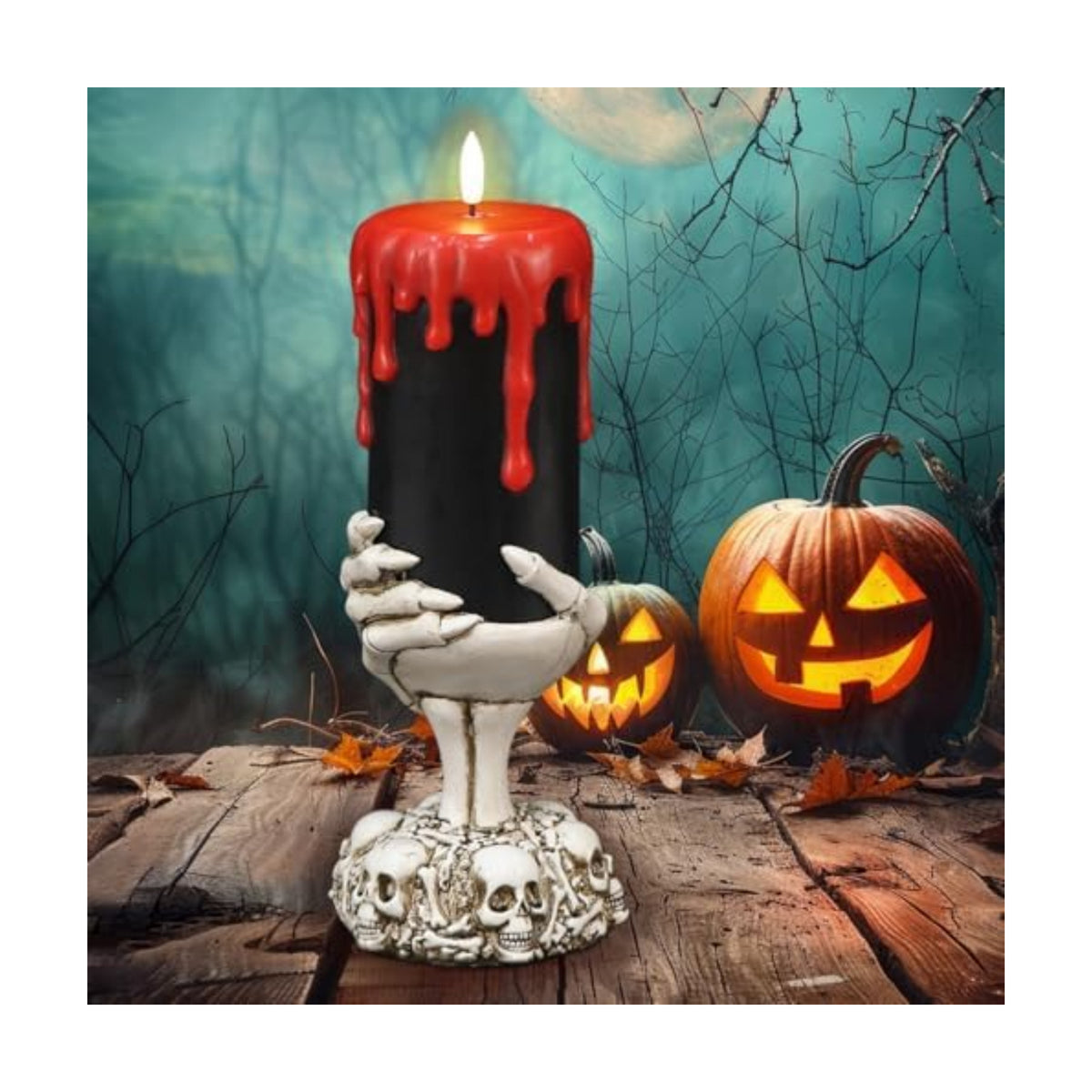 Eldnacele Black Flameless Pillar Candle Battery Operated with 6 Hour Timer