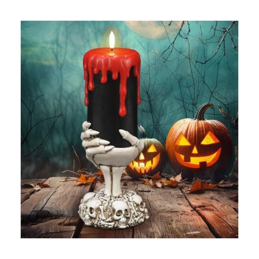 Eldnacele Black Flameless Pillar Candle Battery Operated with 6 Hour Timer
