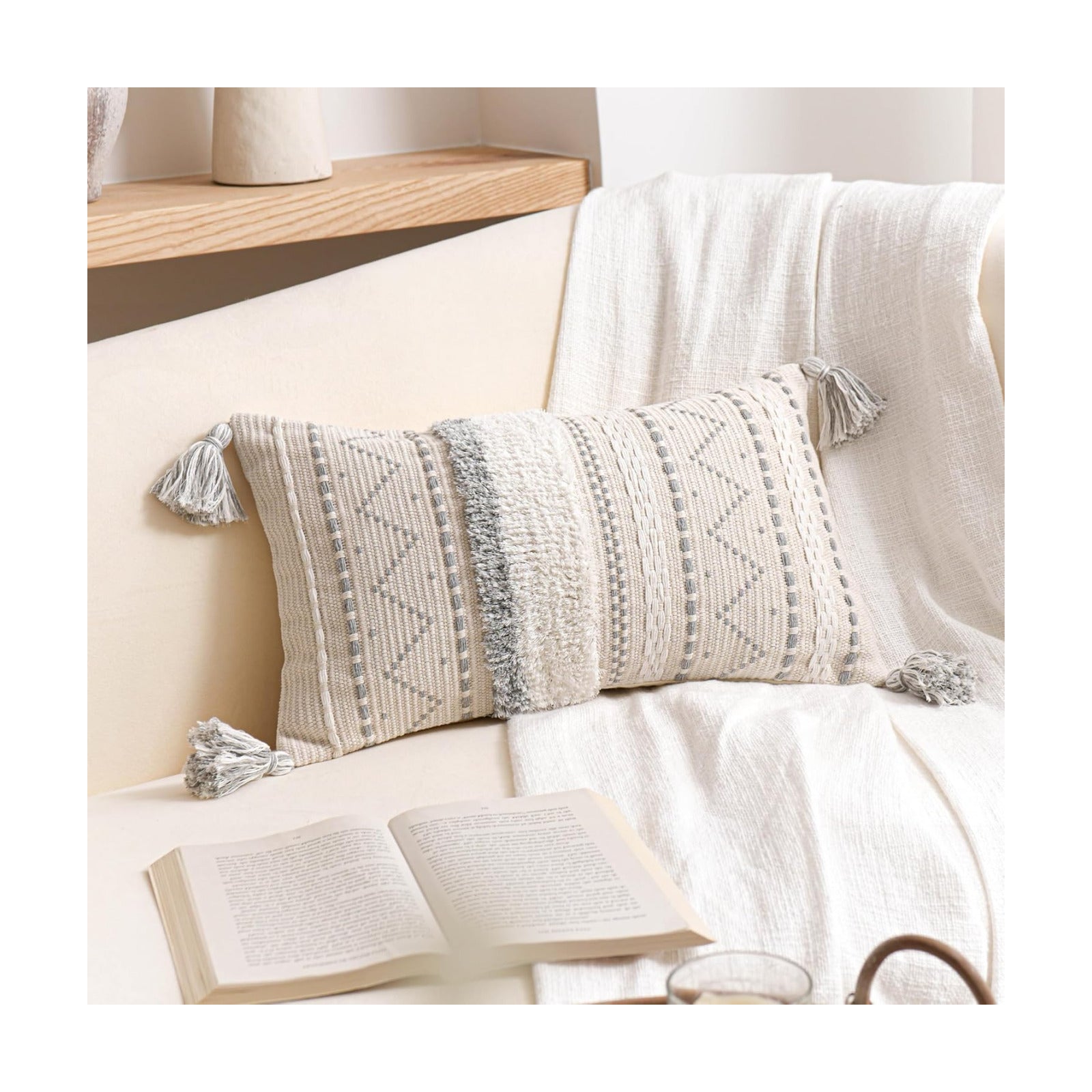 Lumbar Pillow Cover / 20 x 12 / Gray