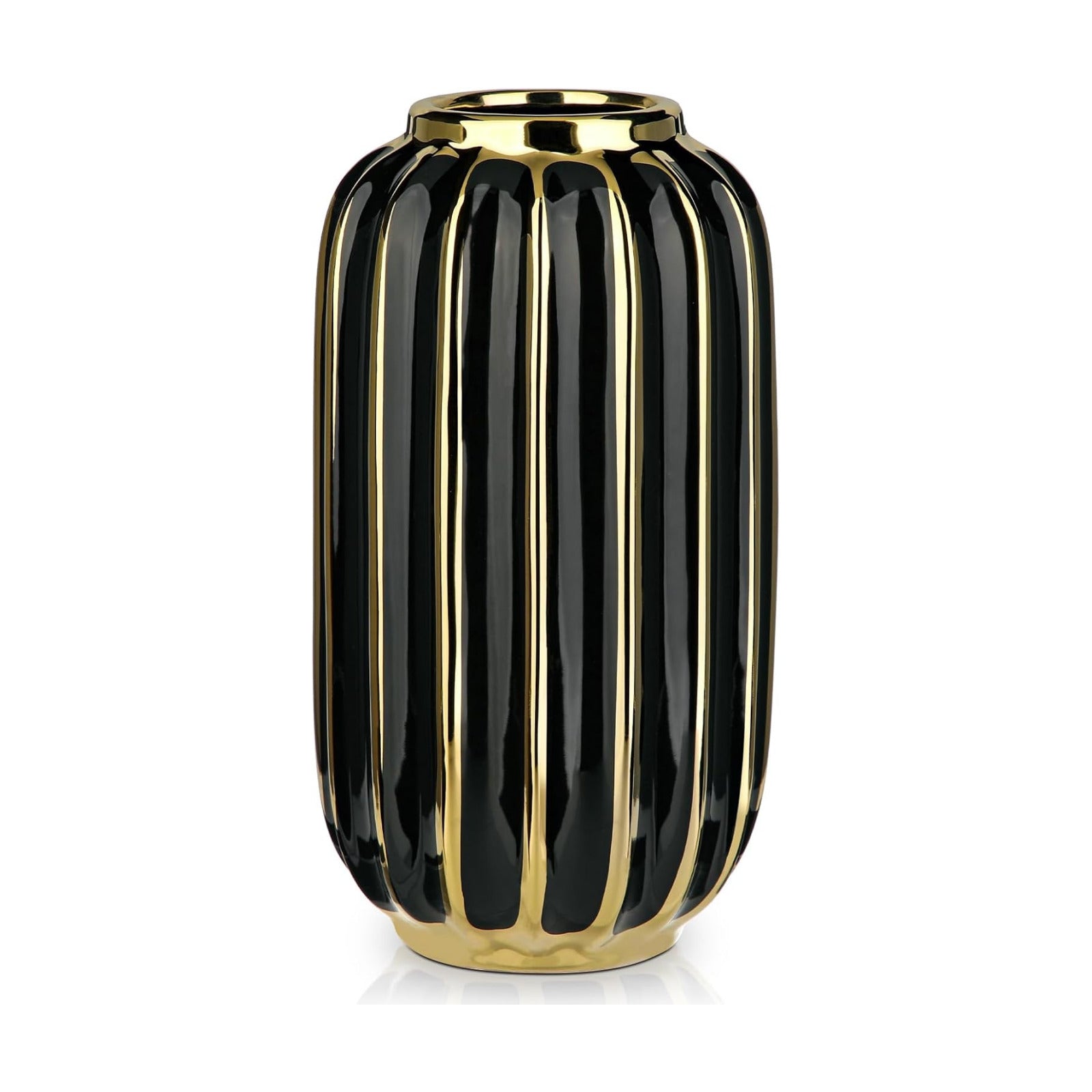 Plated Lantern Ceramic Vase Home Decor Creative Design Porcelain / 11.02'' Tallblack / Gold