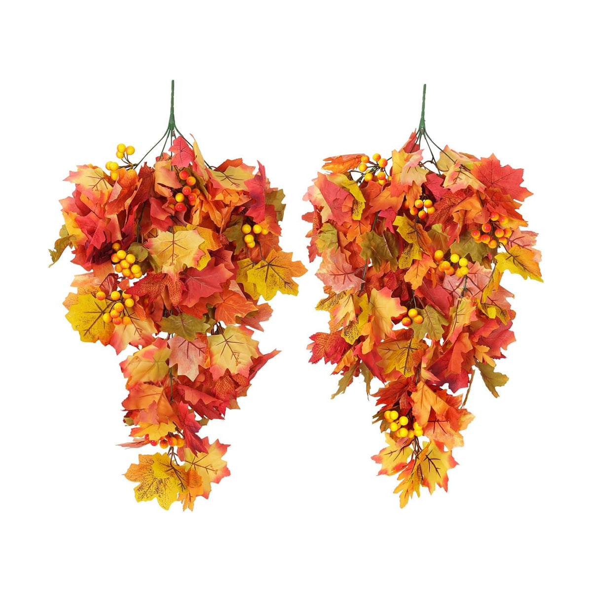 RECUTMS Fall Leaves Hanging Plant Artificial Fall Leaves Garland with Berry