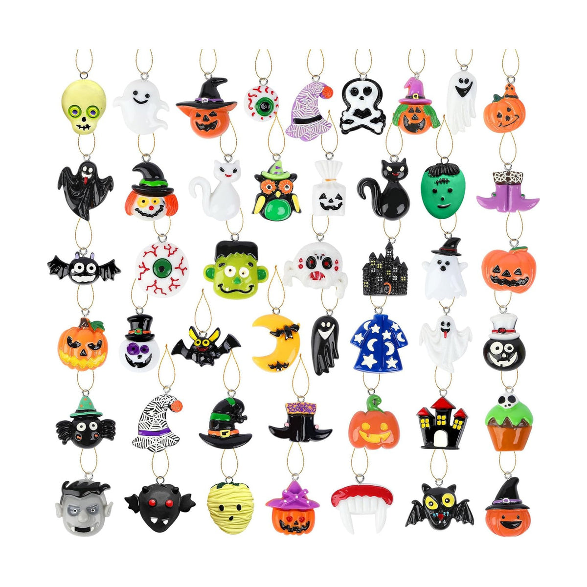 48Pcs Mini Halloween Hanging Ornaments for Tree, Holiday Home Decor