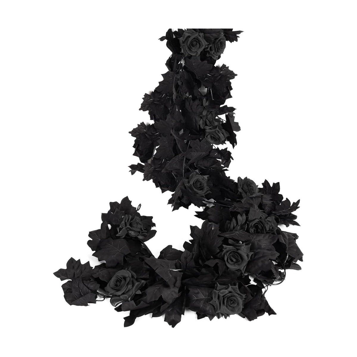 RECUTMS Black Artificial Flower Garland Fake Rose Vines Hanging Rose Vines