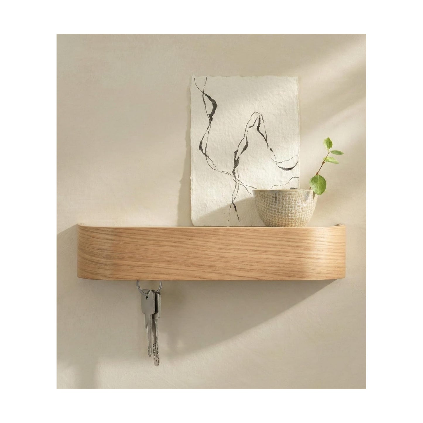 Modern Key Holder Wall Mount / Oak / 6 Hooks