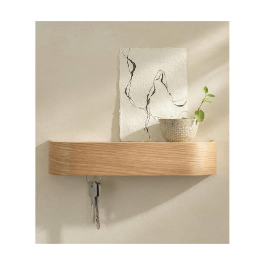 Modern Key Holder Wall Mount / Oak / 6 Hooks