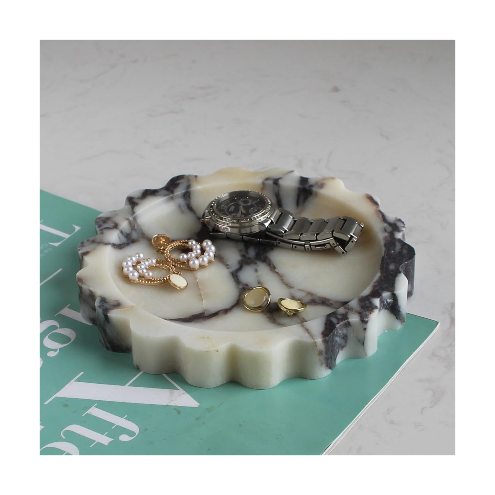 Trinket Tray for Women Gift / Calacatta Viola / Natural