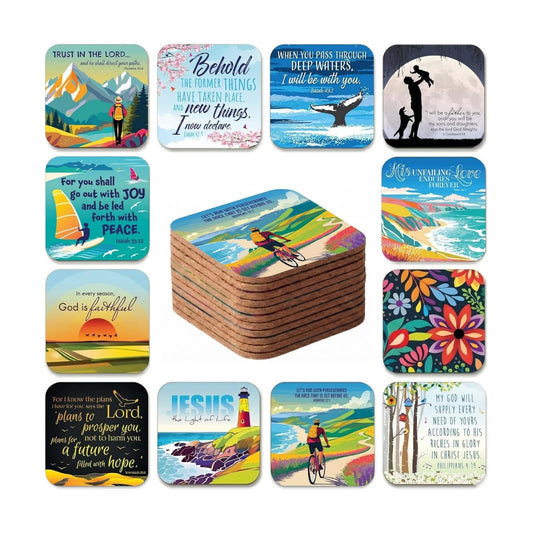 Bible Verses or Inspirational / Multicolored / C472 / Set of 12