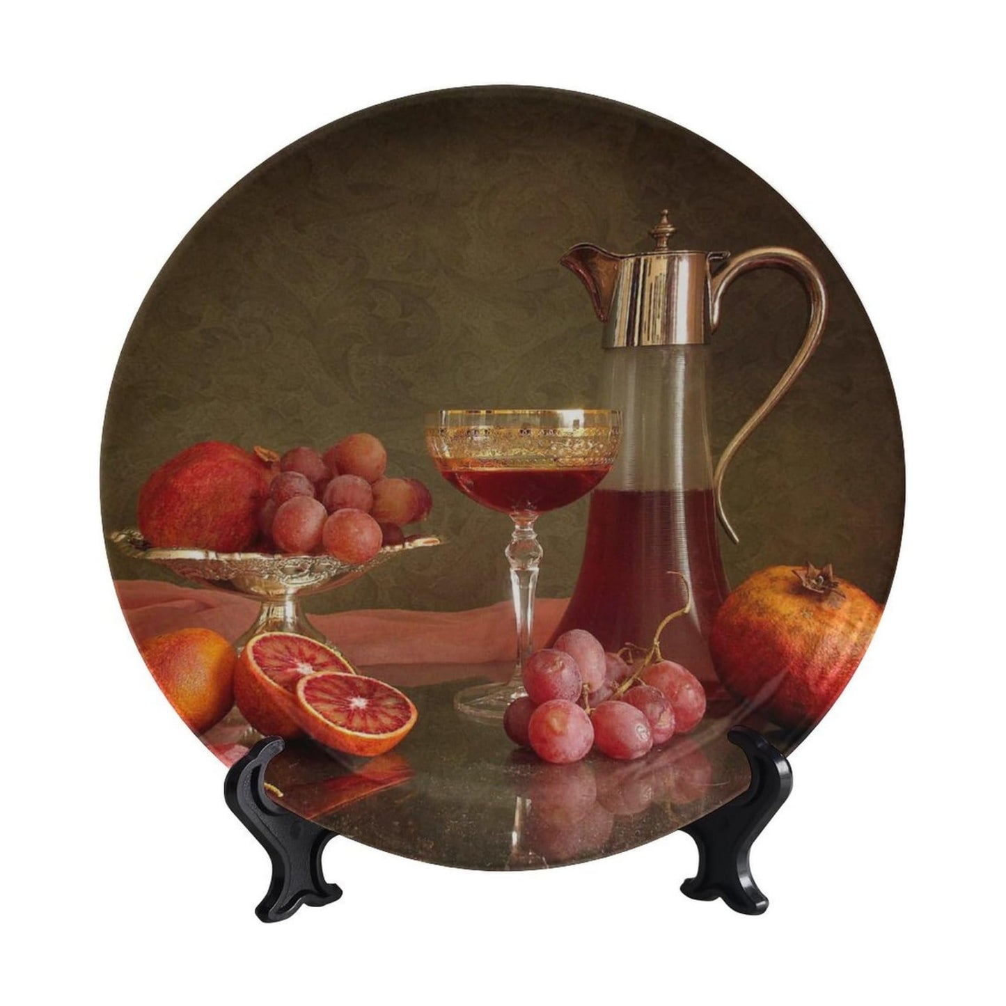 Decorative Plate Holder / 8 Inch / Blood Orange Grape Pomegranate Cider