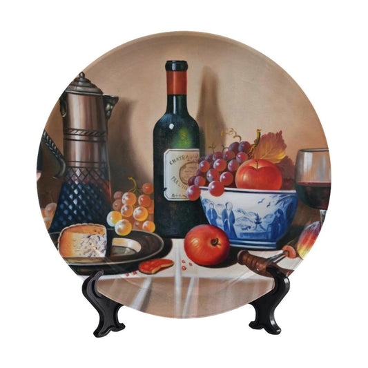 Stand / Decorative Plate Holder / 8 Inch / Cheese Makes Wine Taste Better