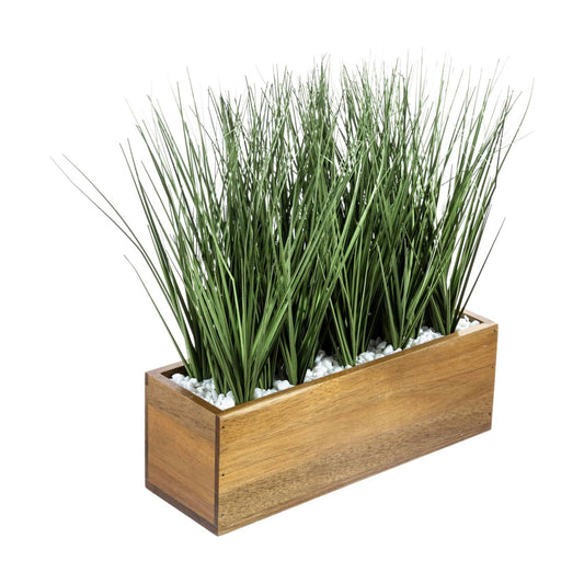 Decorative Wooden Container / Natural Acacia / 12 Inch