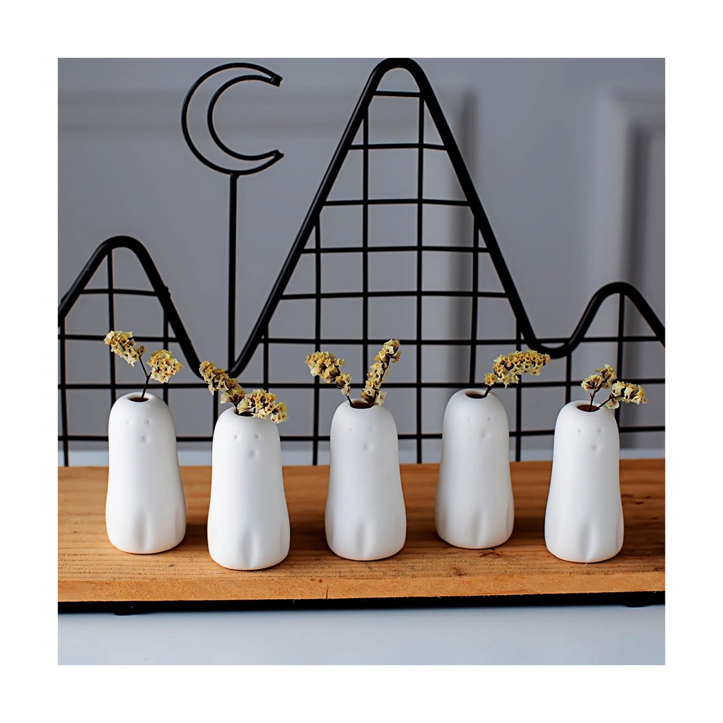 Handmade Miniature Ceramic Vases for Small Flowers / Ghost Vase / Set of 5