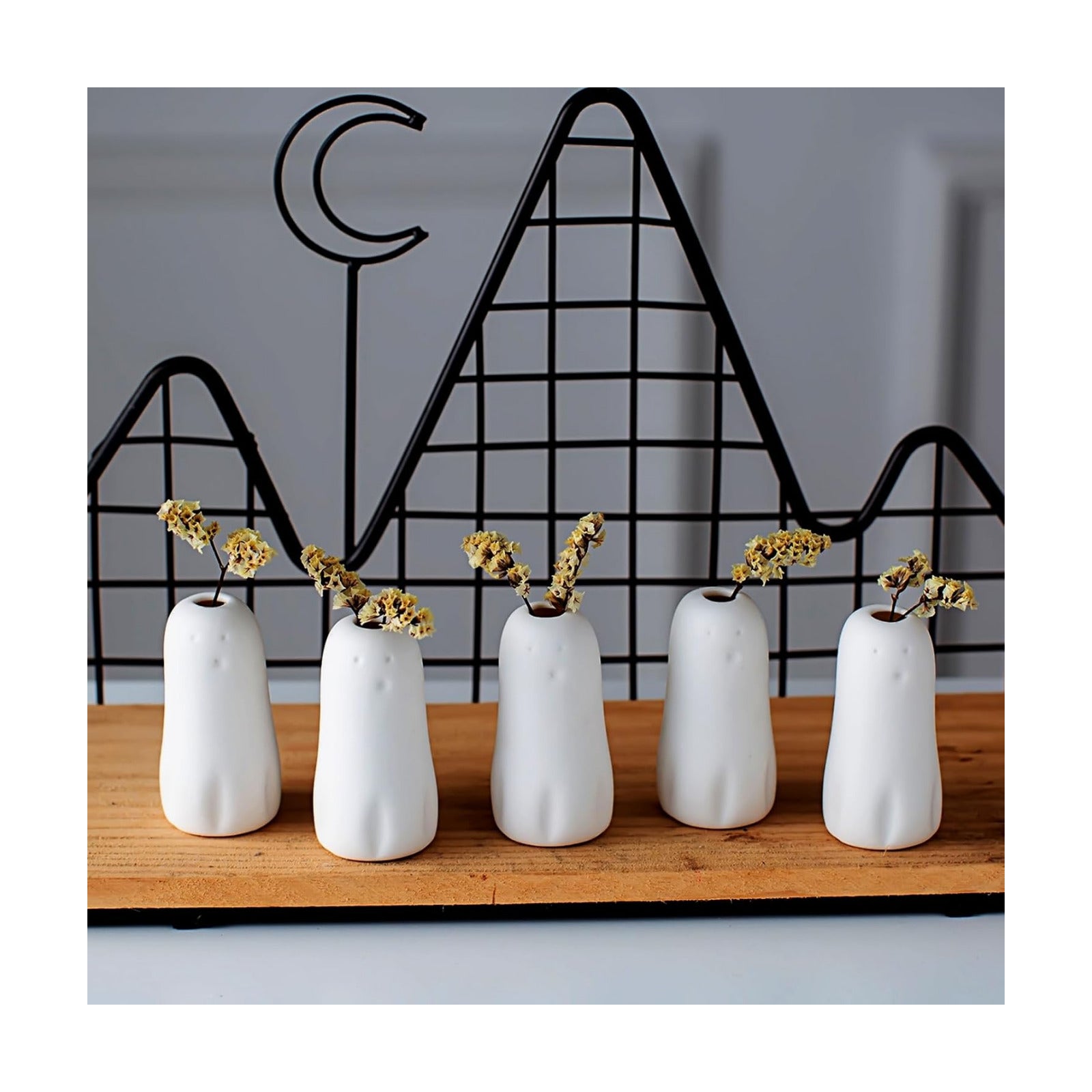 Handmade Miniature Ceramic Vases for Small Flowers / Ghost Vase / Set of 5
