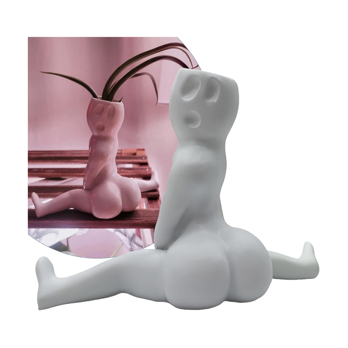 Funny Halloween Big Booty Ghost Planter Display Gag Hilarious Air Plant Display-Big Booty Ghost Holder Funny Gift Butt Planter Resin Air Fern Stand Prank Decor for Indoor Outdoor Home Office