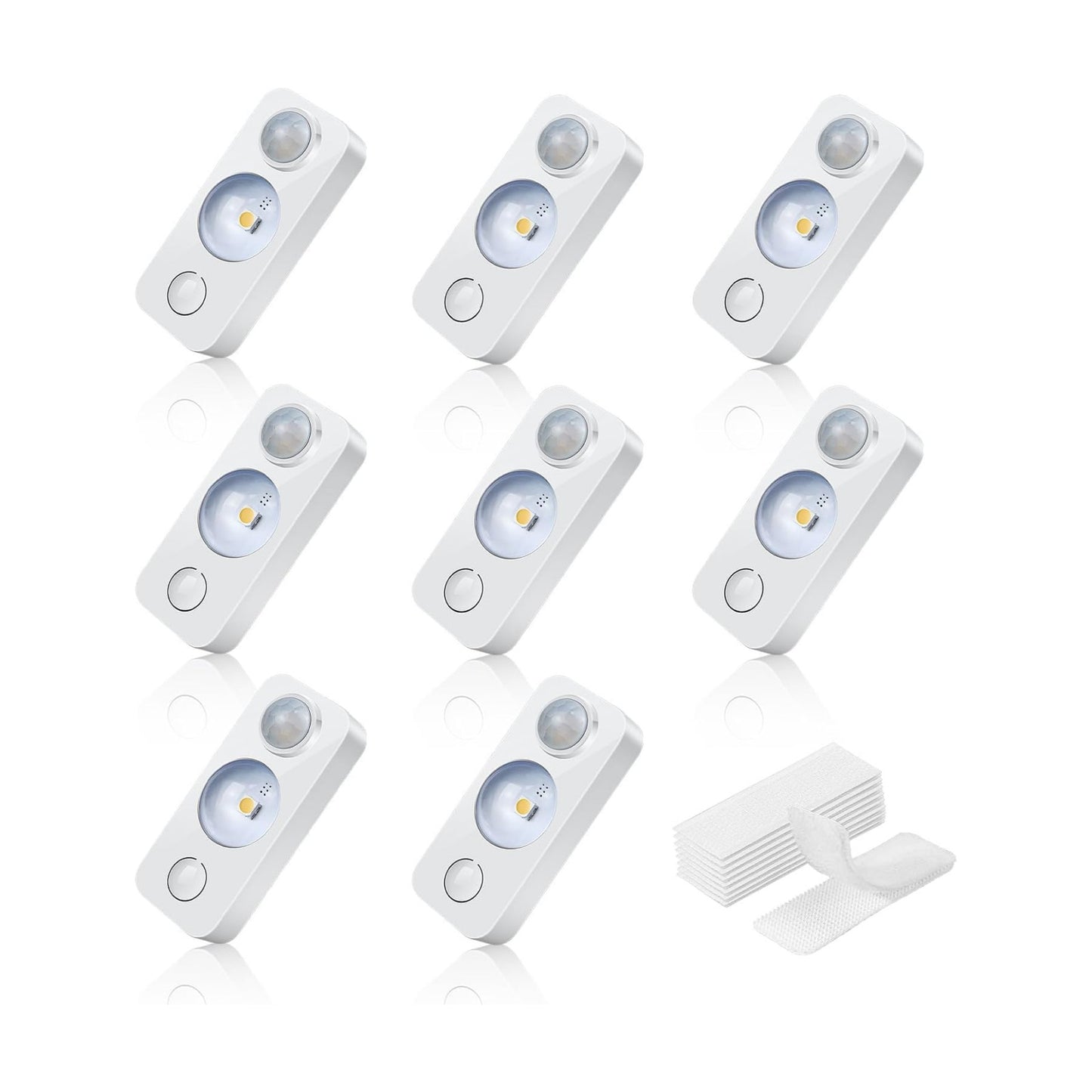8 Pack LED Motion Sensor Puck Lights, Rechargeable Cabinet Lights, Wireless Under Cabinet Lighting, Dimmable Stick On