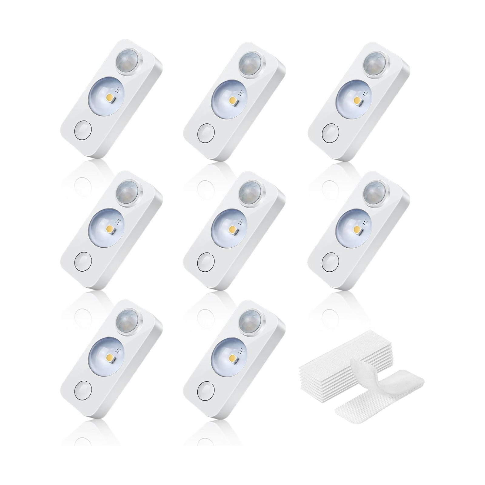 8 Pack LED Motion Sensor Puck Lights, Rechargeable Cabinet Lights, Wireless Under Cabinet Lighting, Dimmable Stick On