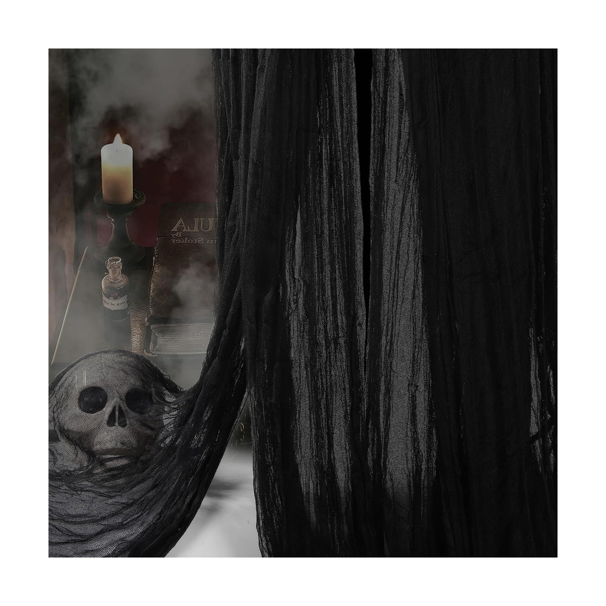 400" x 85" Black Halloween Creepy Cloth Halloween Yard Outdoor Decoration