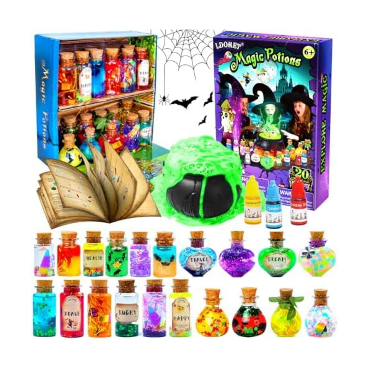 LDomet Fairy Magic Potion Kit for Kids, 20-Bottle Magic Craft Set, Ages 6+