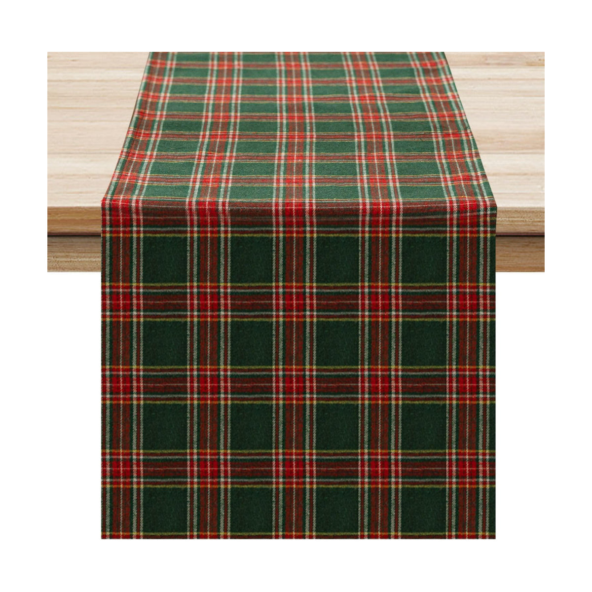 Softalker Christmas Checkered Tartan Table Runner, Green, 13 x 48 Inch
