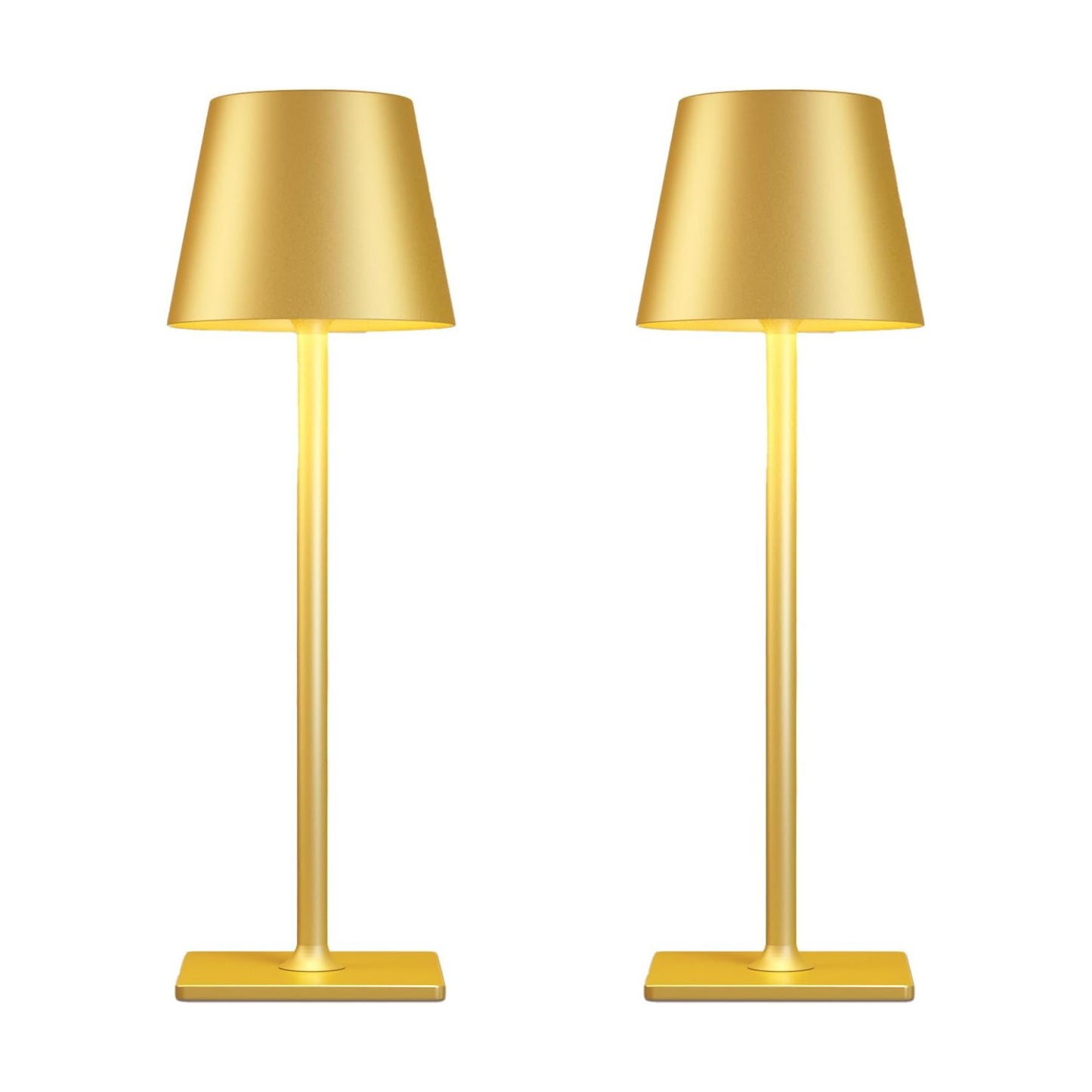 Yogaret Gold Rechargeable Cordless Table Lamp, Battery Operated, 2 Pack | 6000mAh battery lamps waterproof wireless