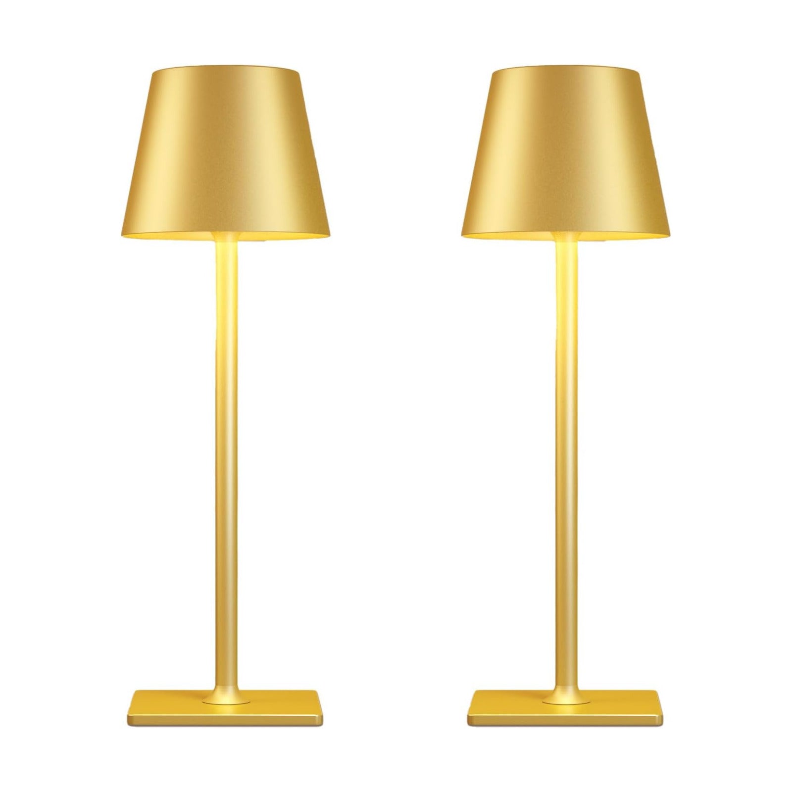 Yogaret Gold Rechargeable Cordless Table Lamp, Battery Operated, 2 Pack | 6000mAh battery lamps waterproof wireless