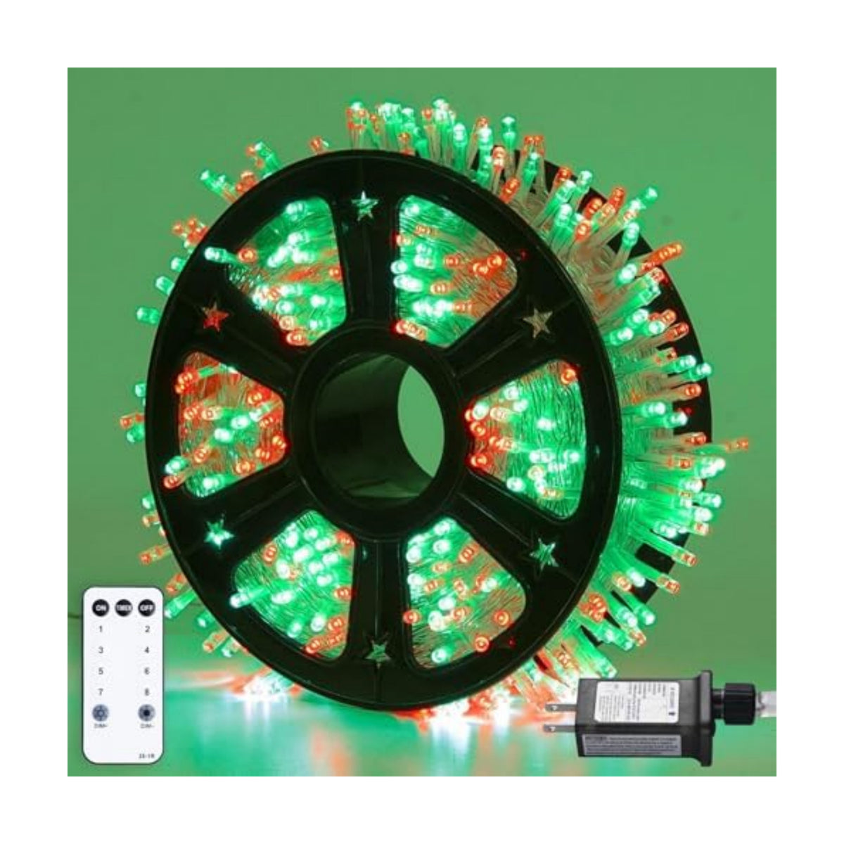JMEXSUSS 163ft Clear Wire 500 LED Red and Green Christmas Lights