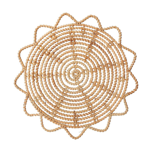 Boho Handmade Hanging Wall Baskets / Rattan Flower 33cm