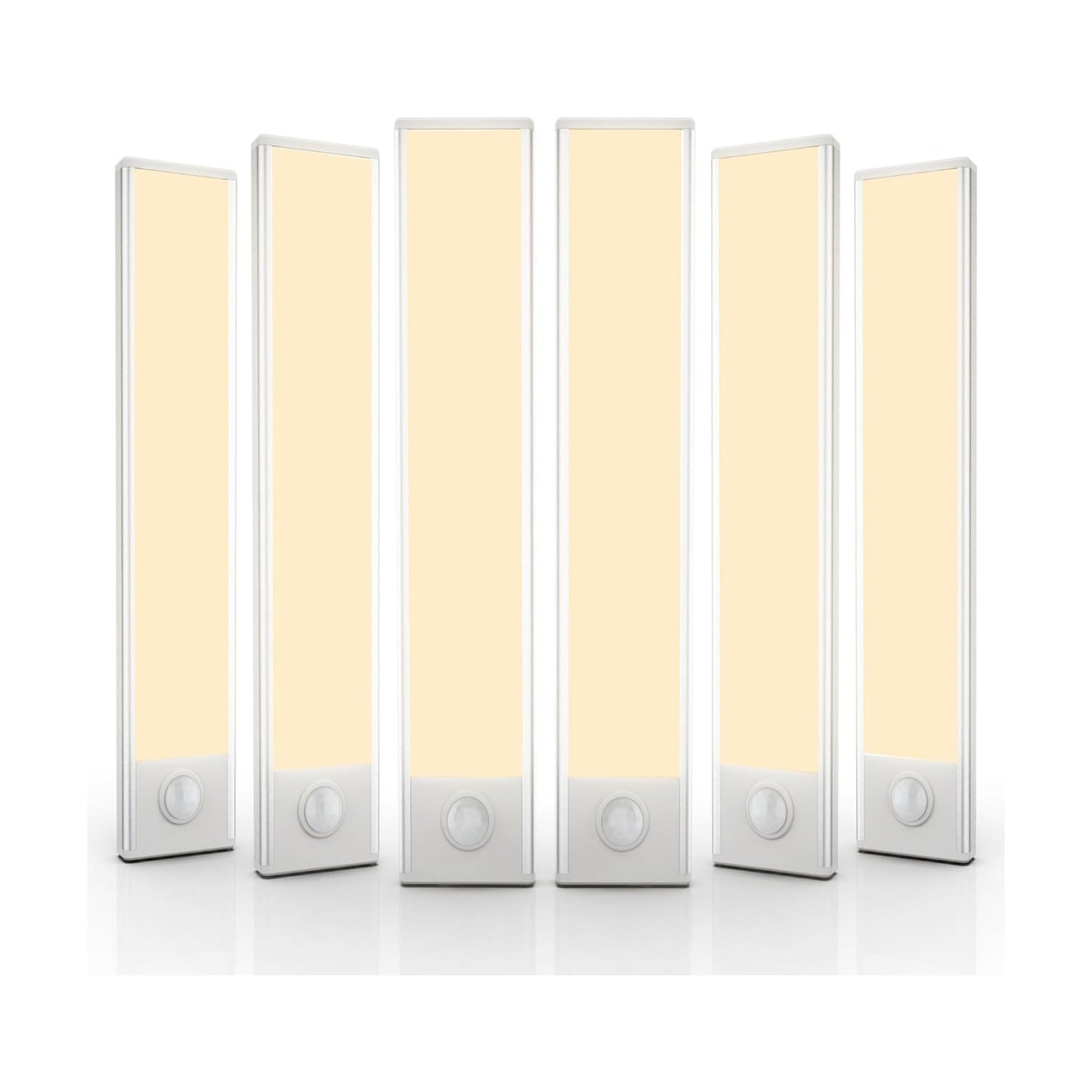 12 inch Under Cabinet Lighting, 6 Pack Motion Sensor Light Indoor Rechargeable Magnetic Closet Lights Battery Operated