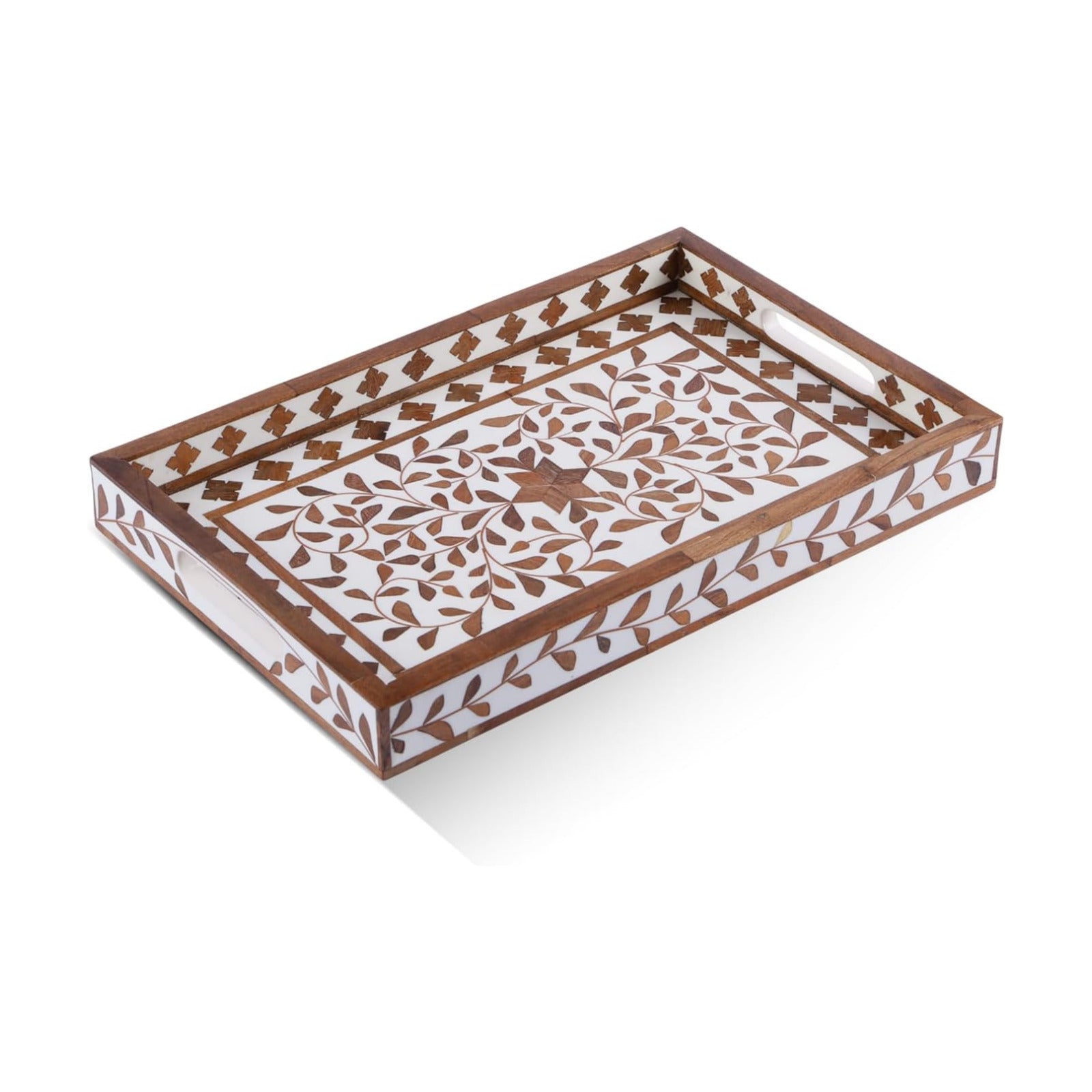 Wood & Resin Inlay Coffee Table Tray / 11 x 17 / Plato