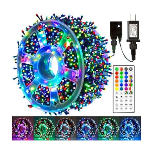164 FT 500 LED Halloween Lights Outdoor , Waterproof RGB String Lights with Remote Control& Timer Function, 24 Colors Changing Fairy Lights for Indoor Outdoor Room Wall Christmas Tree Party Decoration