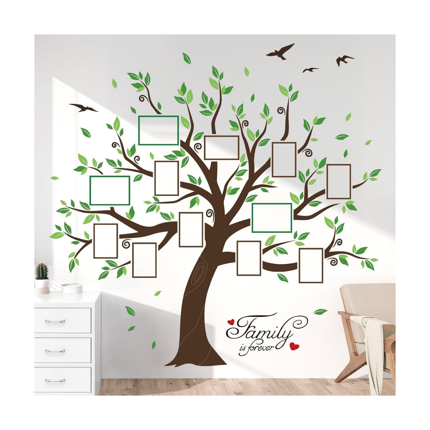 Large Family Tree Wall Decals DIY Photo Frame Tree Wall Stickers Bedroom Living Room Sofa TV