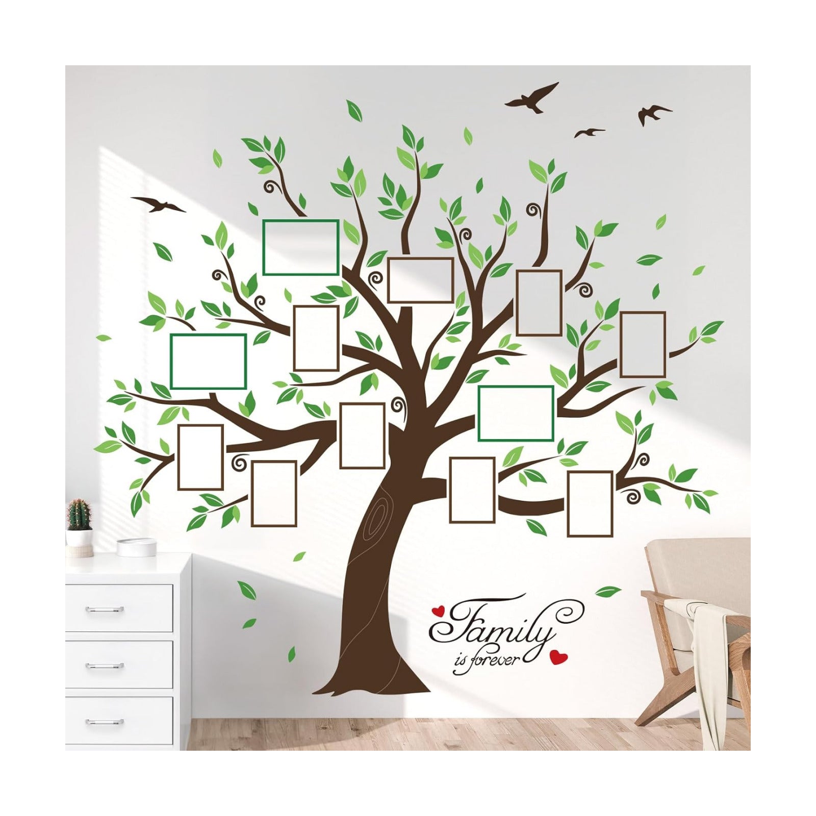 Large Family Tree Wall Decals DIY Photo Frame Tree Wall Stickers Bedroom Living Room Sofa TV