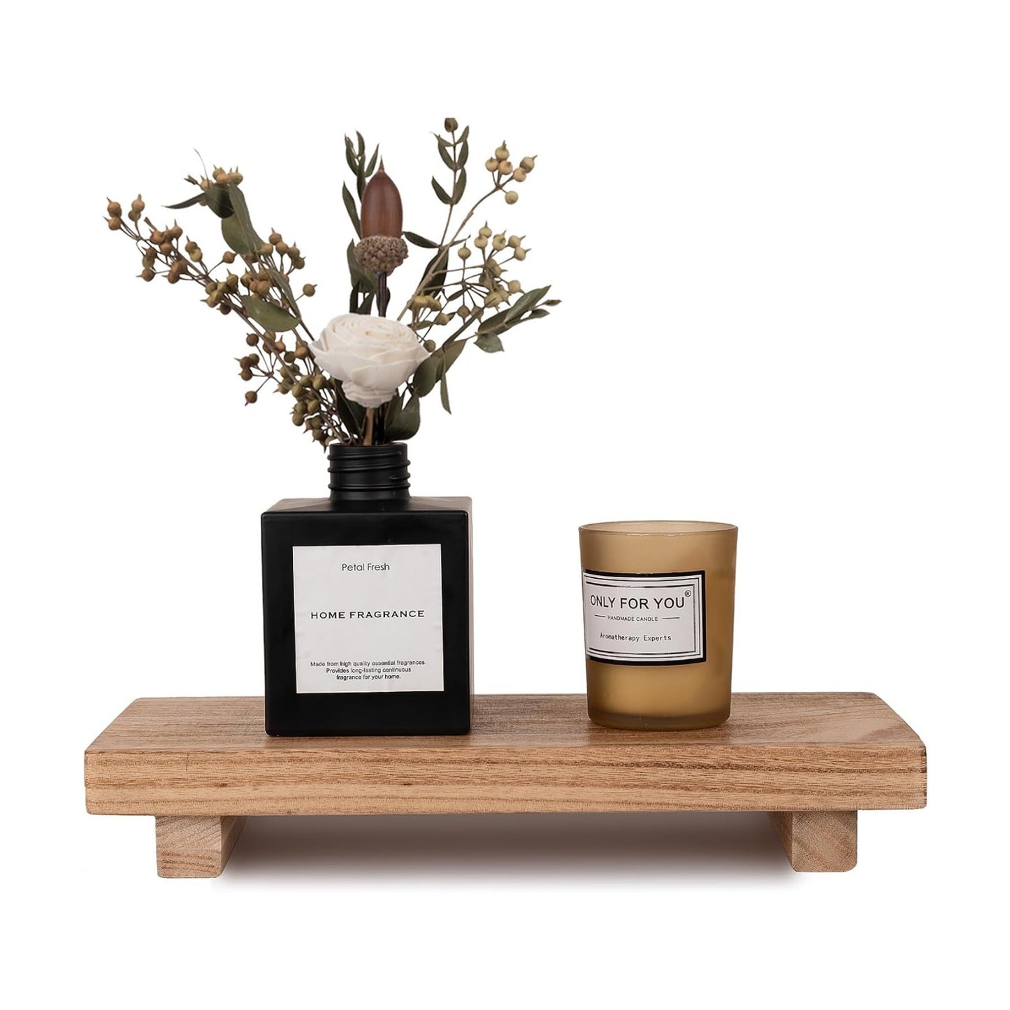 Wood Bathroom Tray Farmhouse Decor Kitchen Soap Holder, 10"x4.5" Brown
