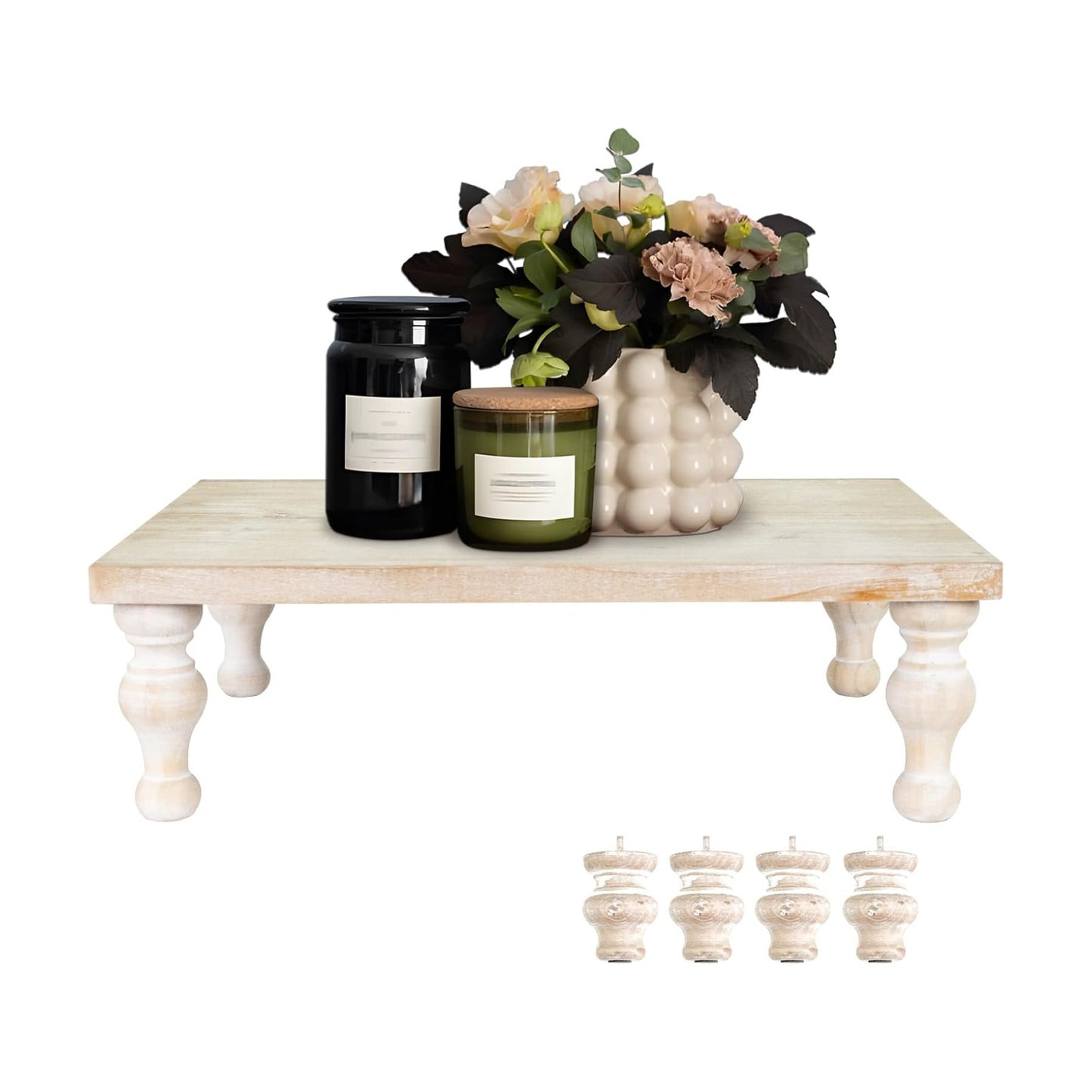 Rustic Wash White Tray Riser / Rectangle - Wash White