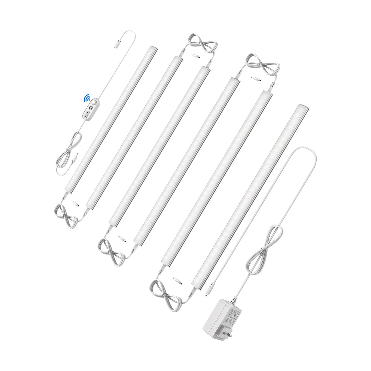 Motion Sensor Cabinet Lighting Plug in - 6 Pcs 12 inches 4500K | Dimmable Linkable Daylight White