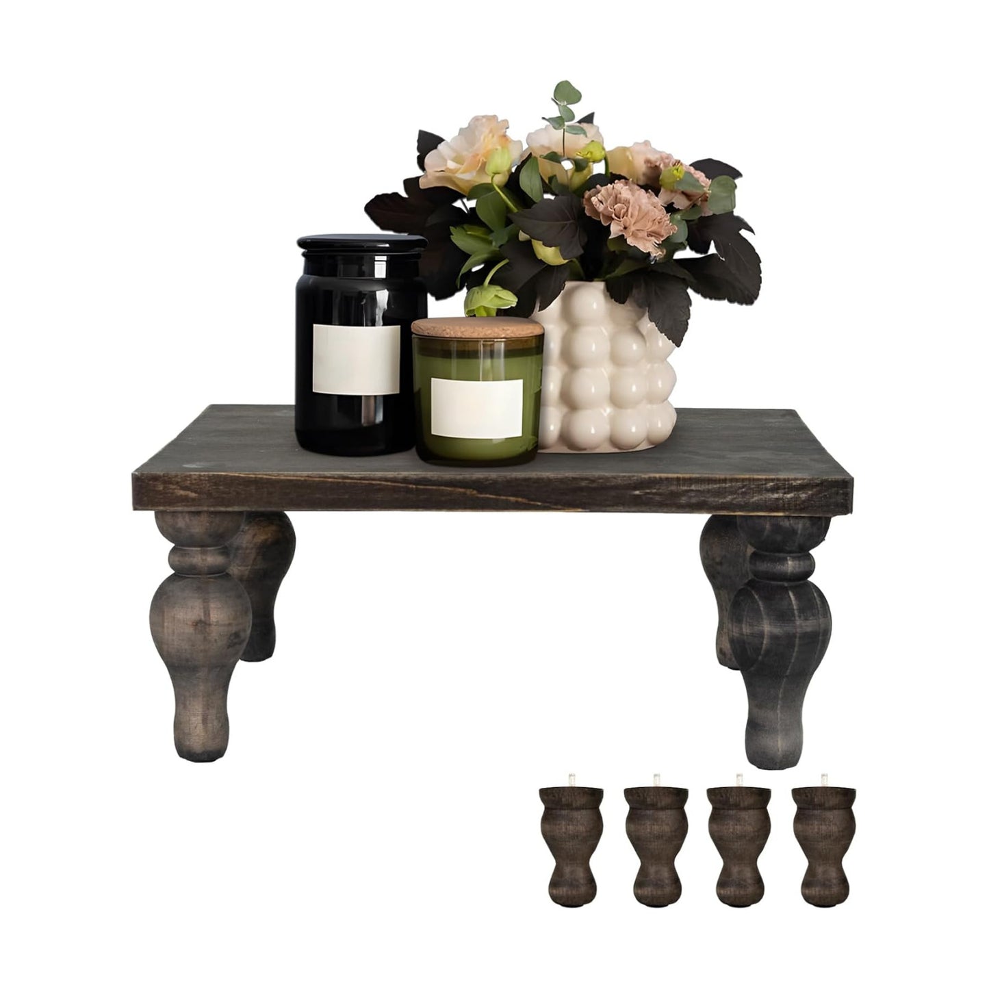 Rustic Washed Black Tray Riser / Rectangular - Wash Black