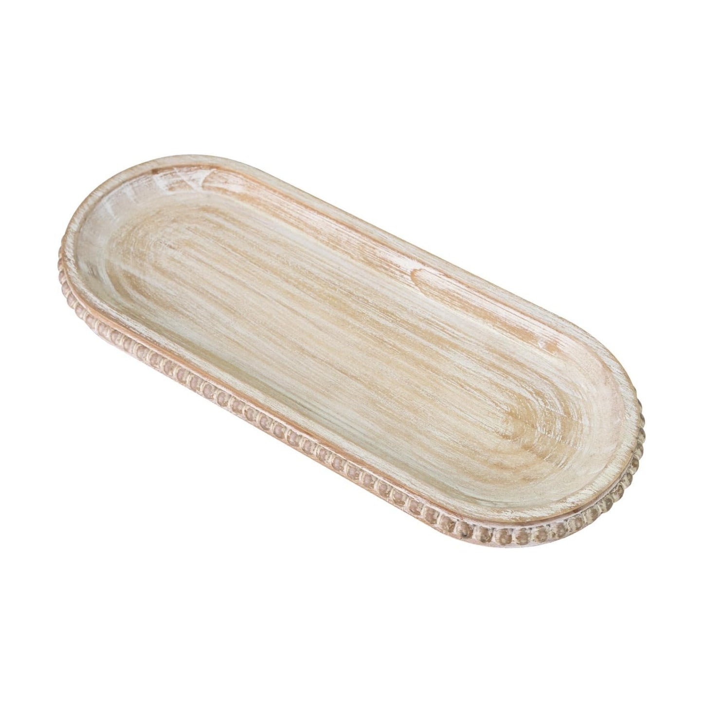 Rustic Decorative Tray / 12 x 4.7 x 1 / Wash White