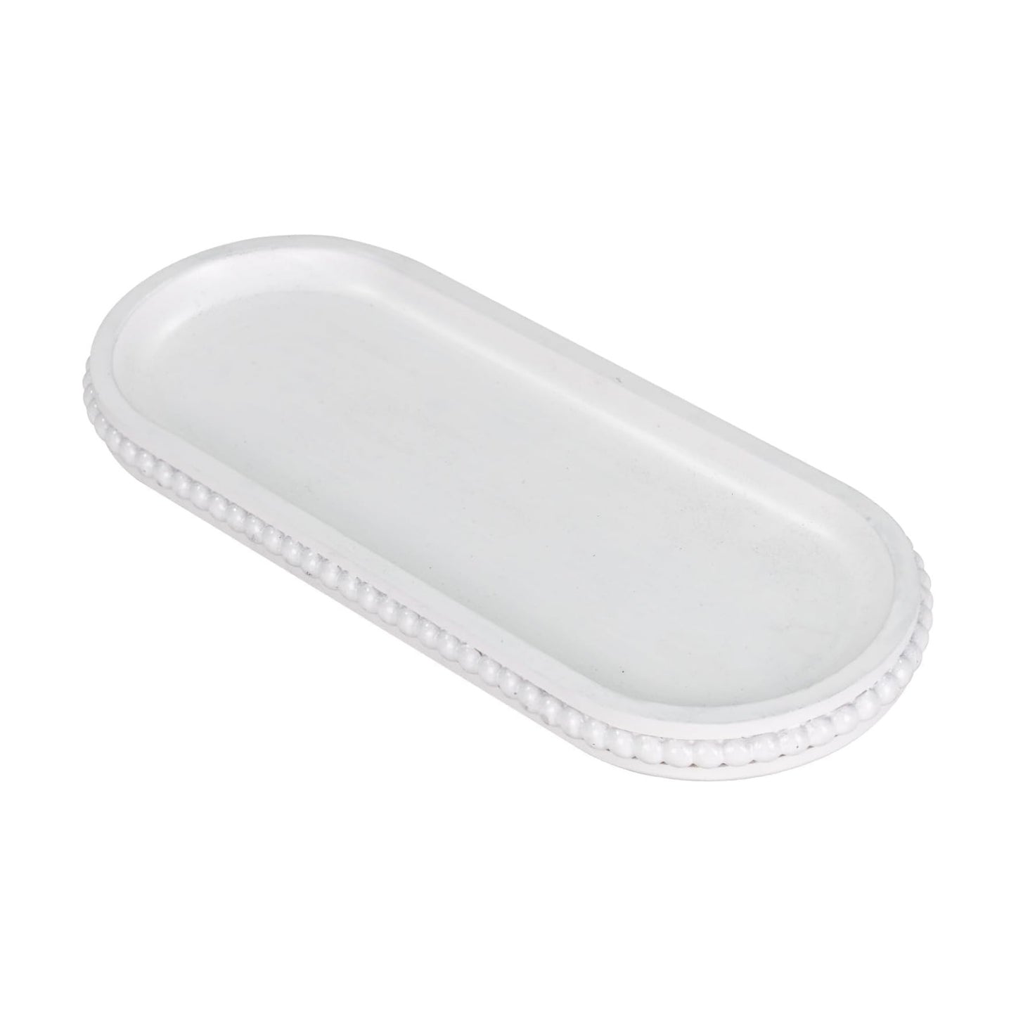Rustic Decorative Tray / 12 x 4.7 x 1 / White