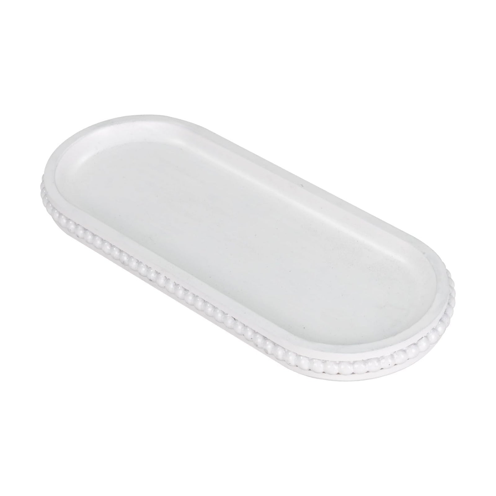 Rustic Decorative Tray / 12 x 4.7 x 1 / White