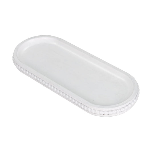 Rustic Decorative Tray / 12 x 4.7 x 1 / White