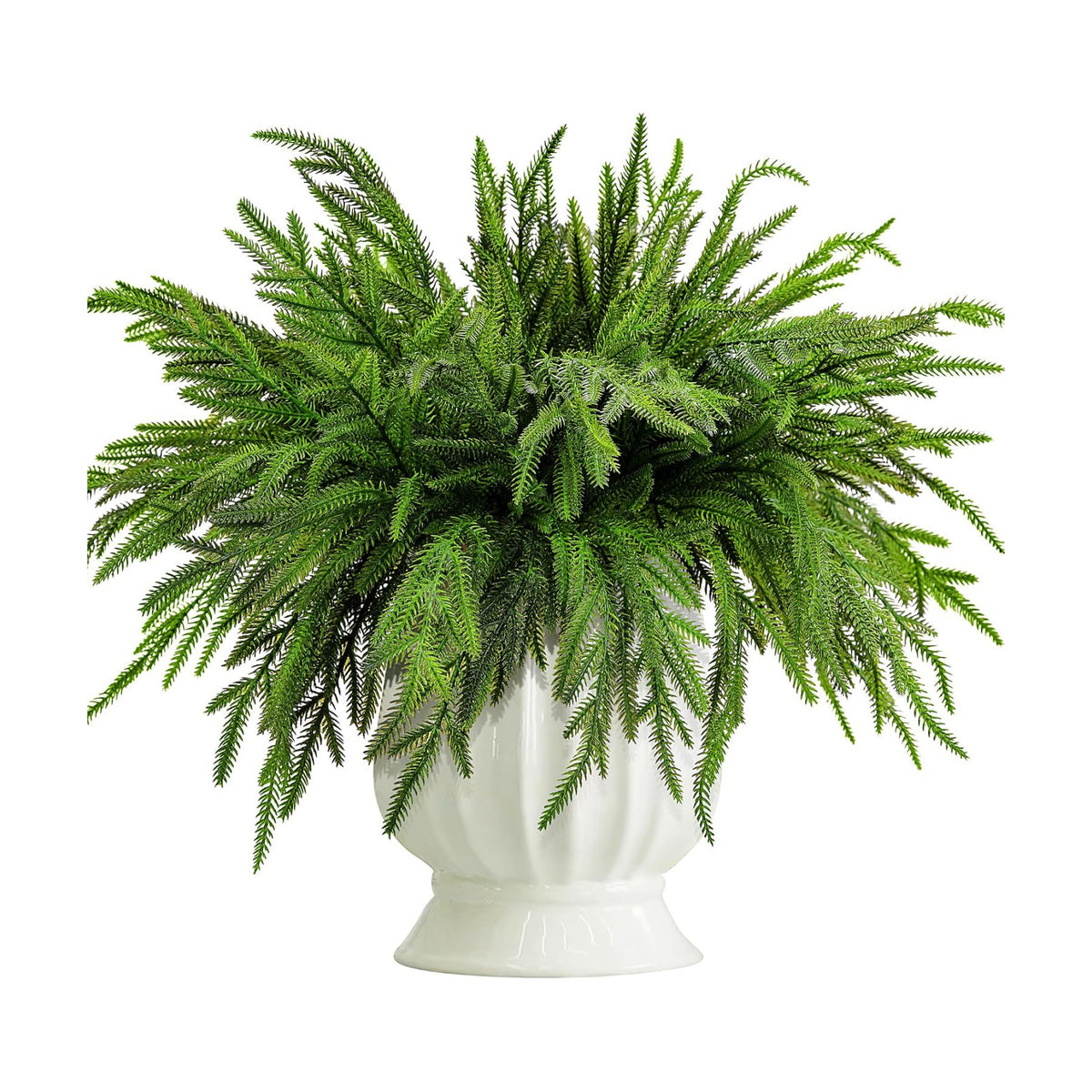 Purple Star 20 Pcs Christmas Norfolk Pine Branches, 19" Extra Length Artificial Xmas Branches Plants Pine Needles, Fake Greenery Norfolk Pines Stems Sprigs for DIY Craft Garland Home Garden Decor