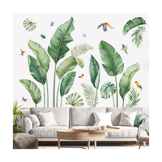 Tropical Palm Leaves Wall Decals / Green