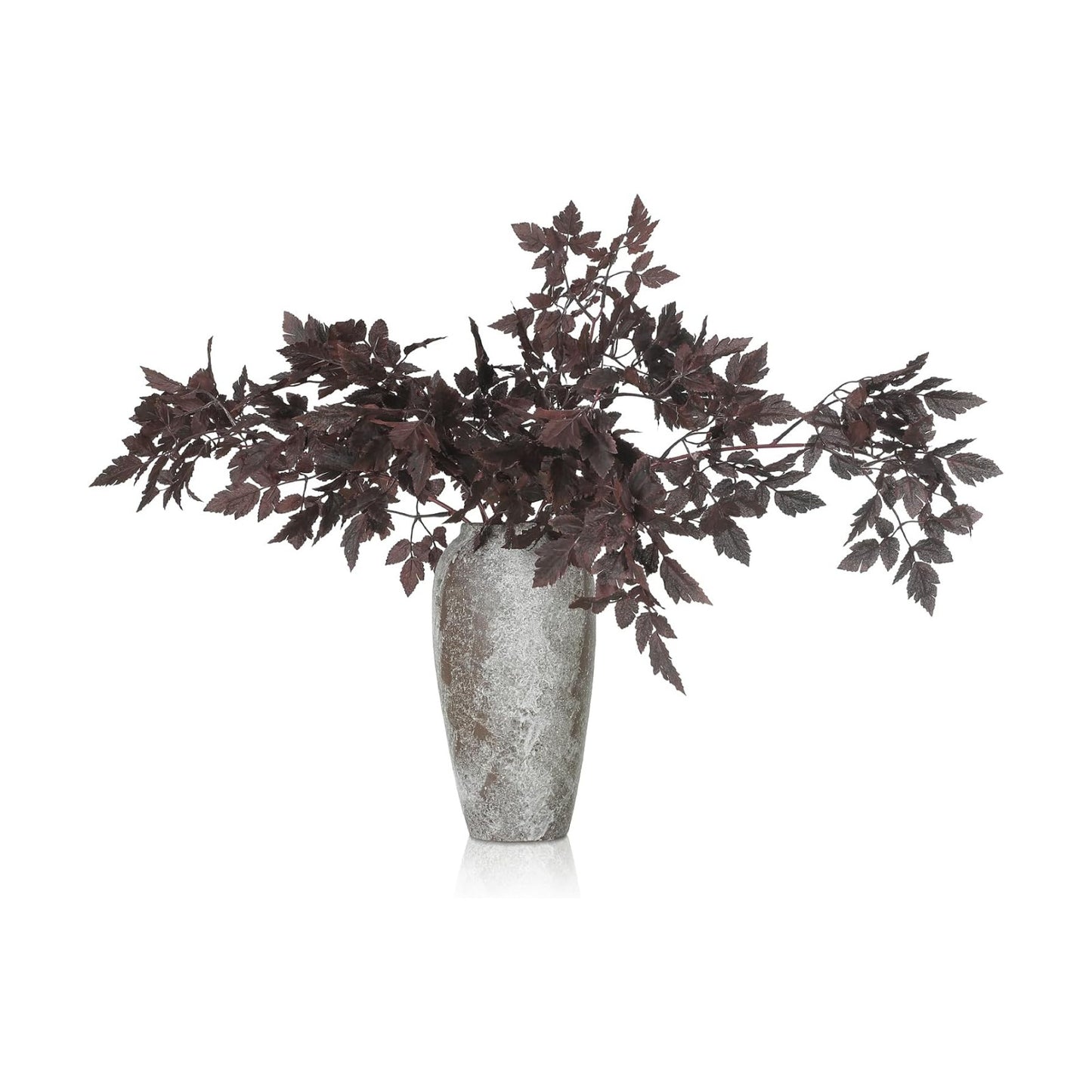Artificial Cimicifuga Plant Leaf Spray Faux Plum Cimicifuga Ramosa Leaf / 32 Inches / Set of 3